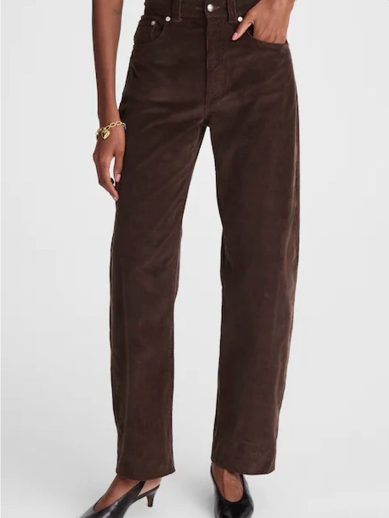 Madewell Denim - Madewell Corduroy Balloon Pant in Dark Carob Comfort Stretch